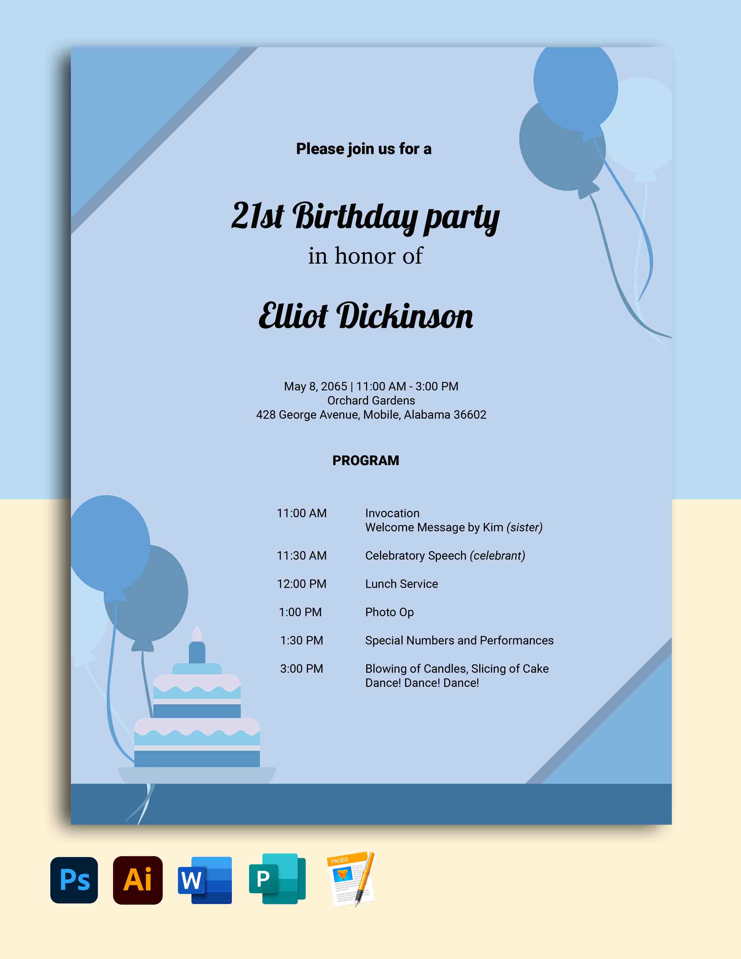 50th Birthdays Program Template - Edit Online & Download Example ...