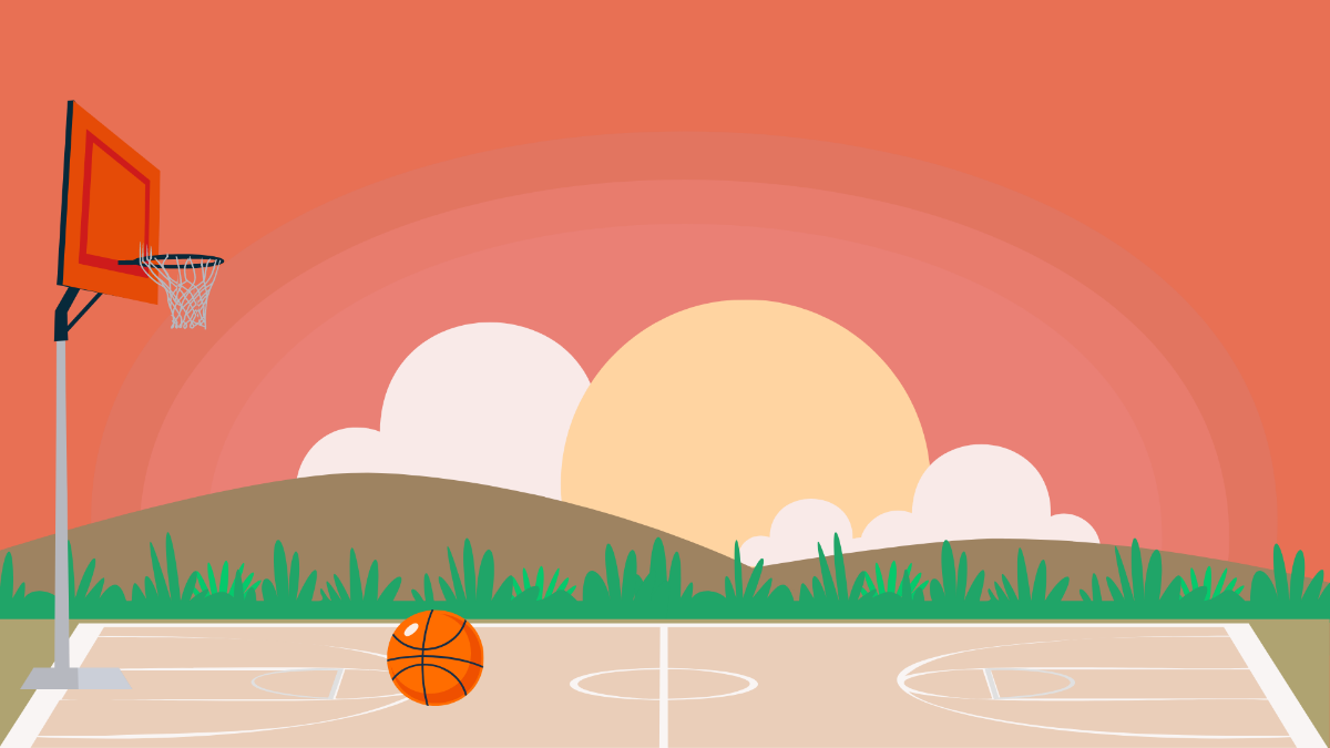 Sunset Basketball Background Template