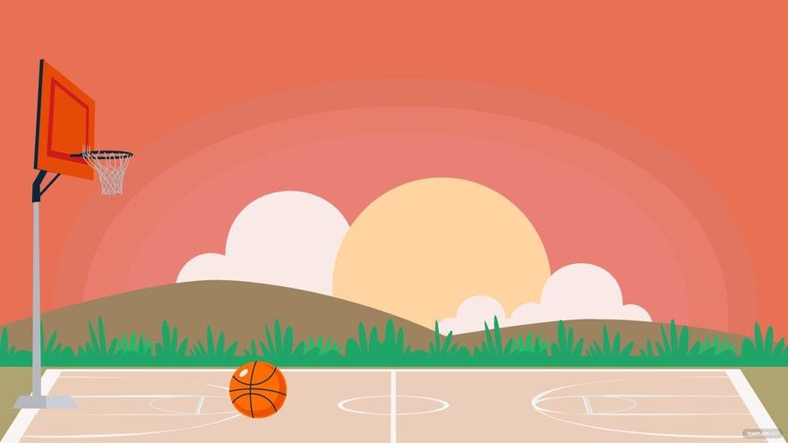 Sunset Basketball Background in Illustrator, EPS, SVG, JPG, PNG