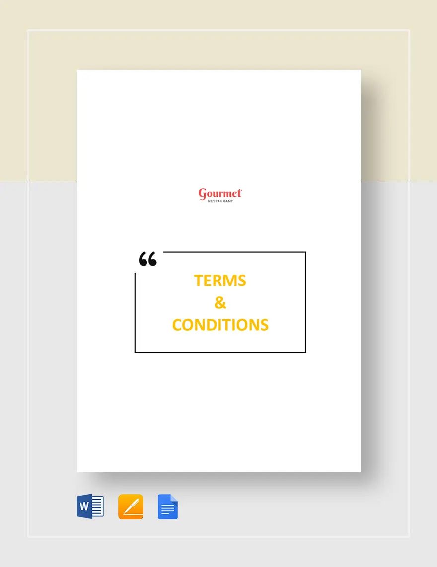 Restaurant Terms & Conditions Template