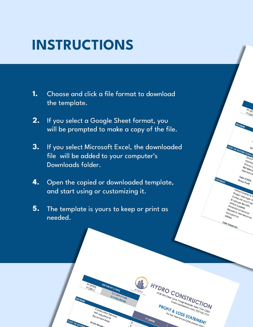 Profit And Loss Dashboard Template - Download in Excel, Google Sheets ...