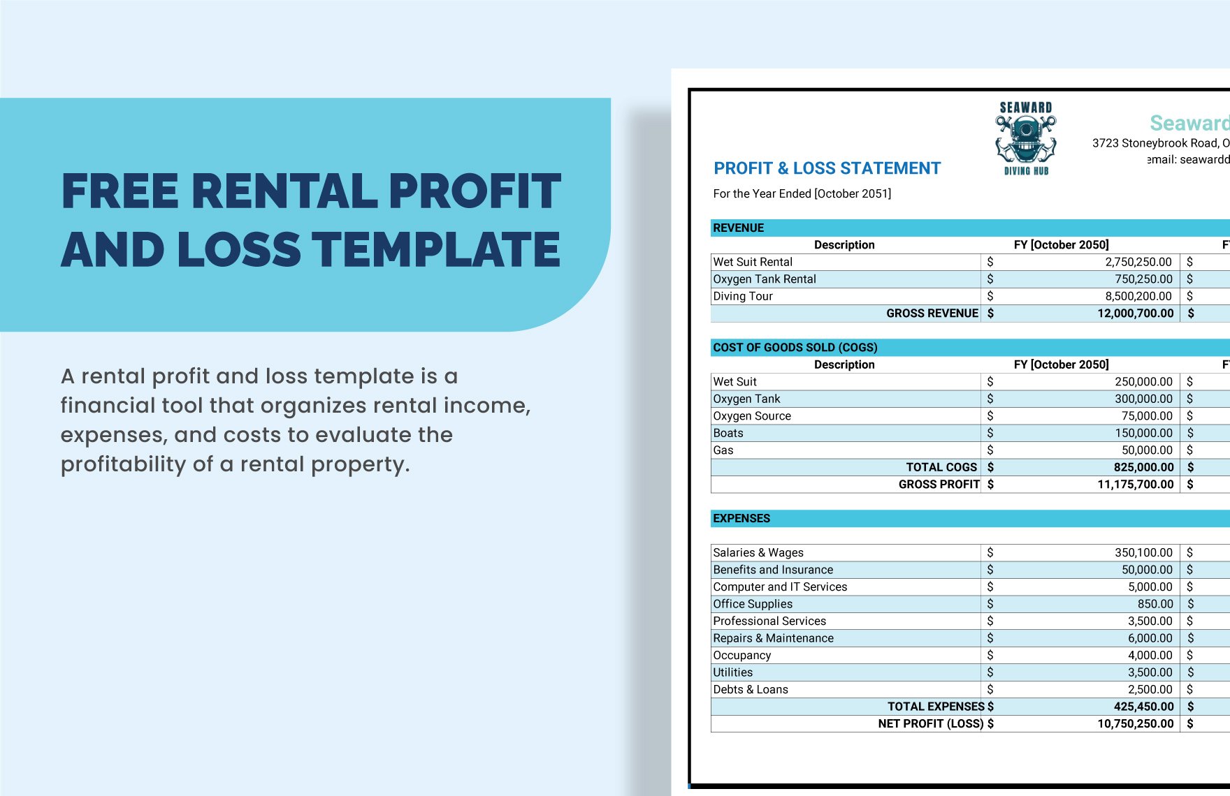 Rental Profit And Loss Template