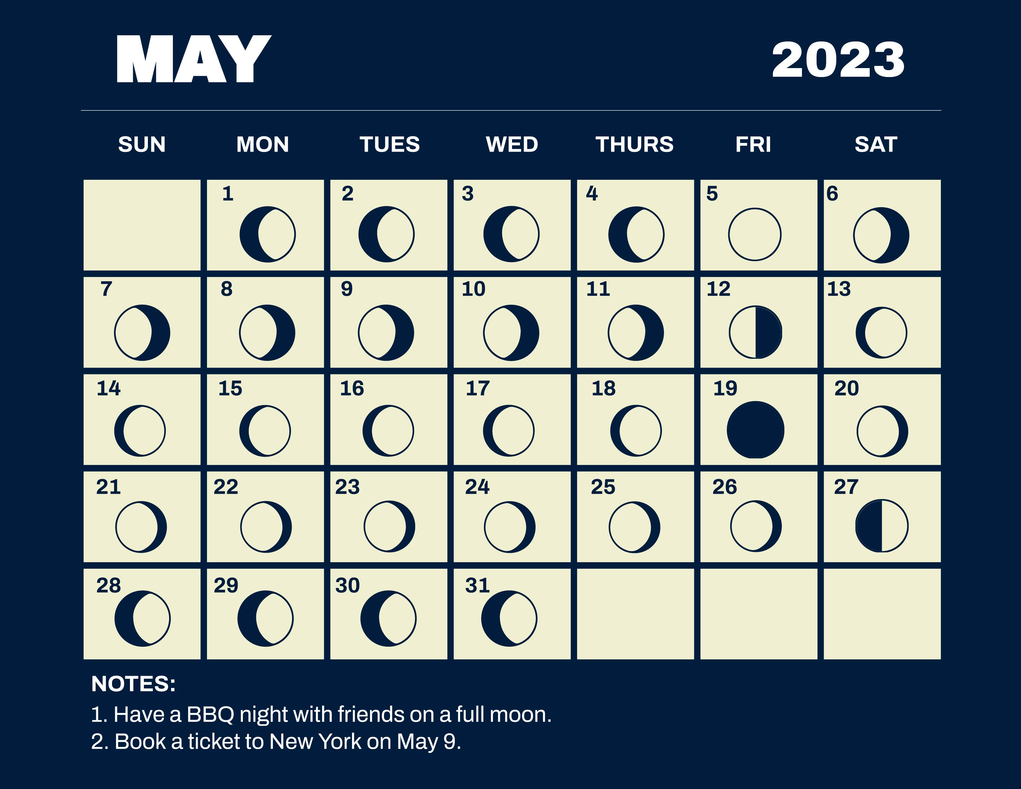 Free November 2023 Calendar Template With Moon Phases - Download in ...