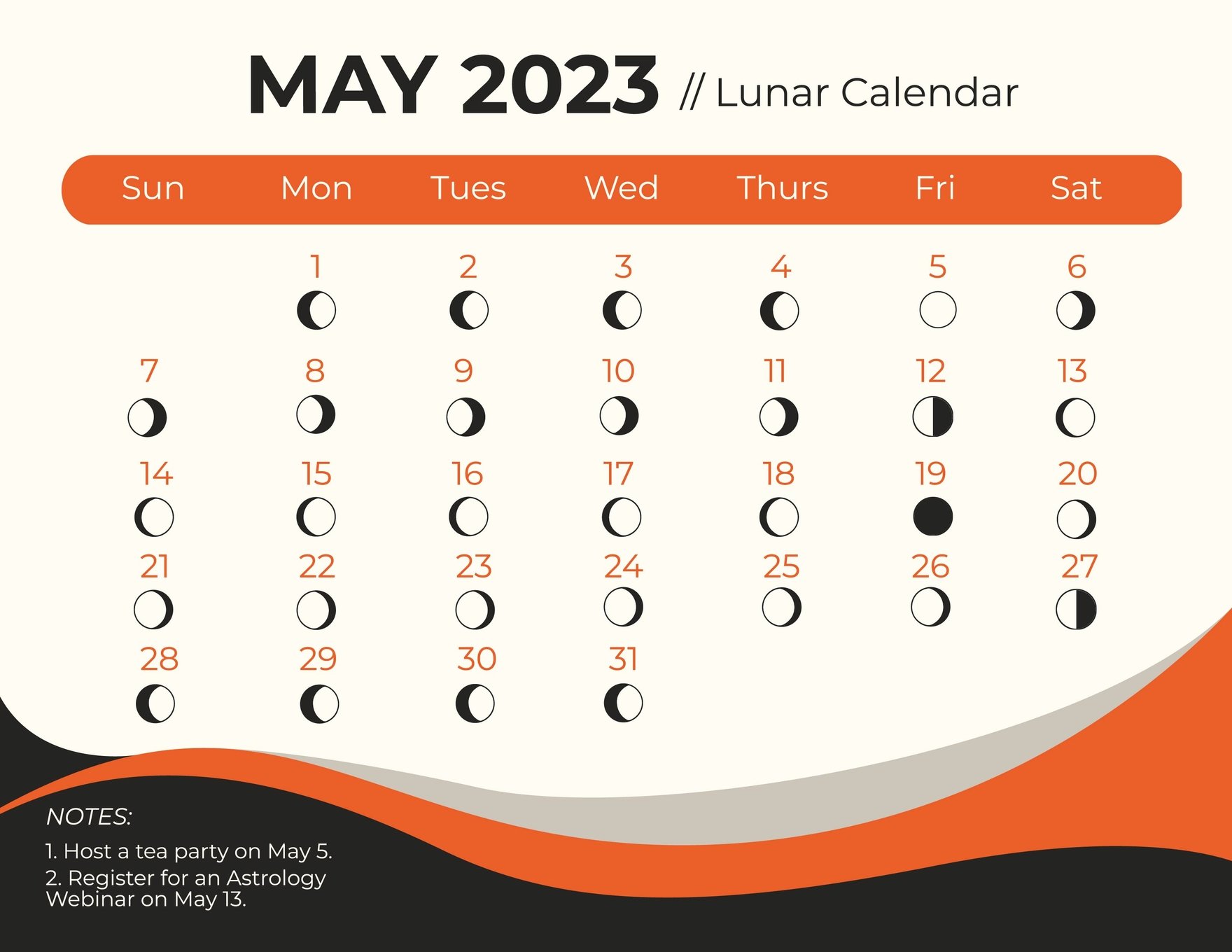 Lunar Calendar May 2023
