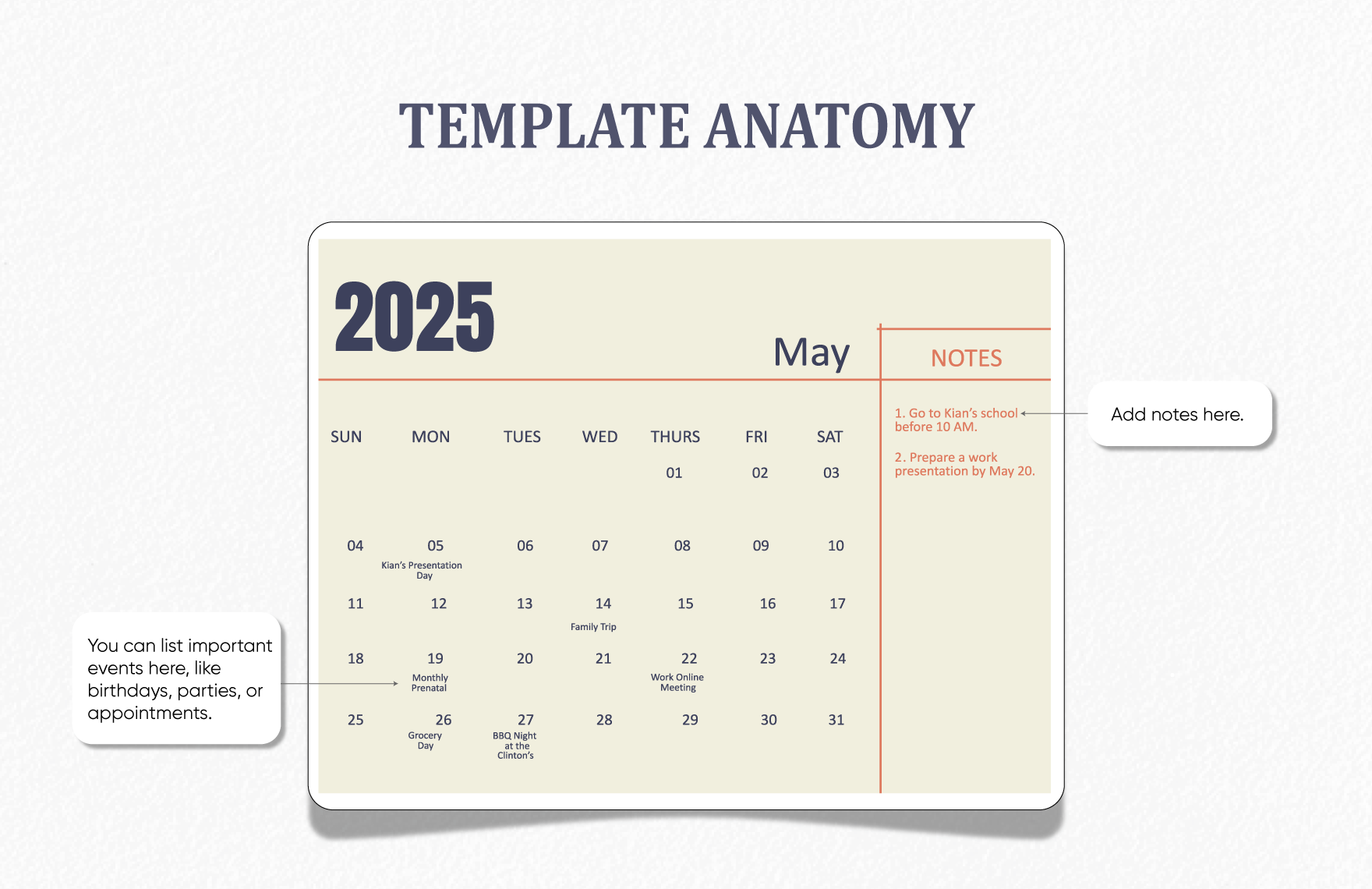Printable May 2025 Calendar Template