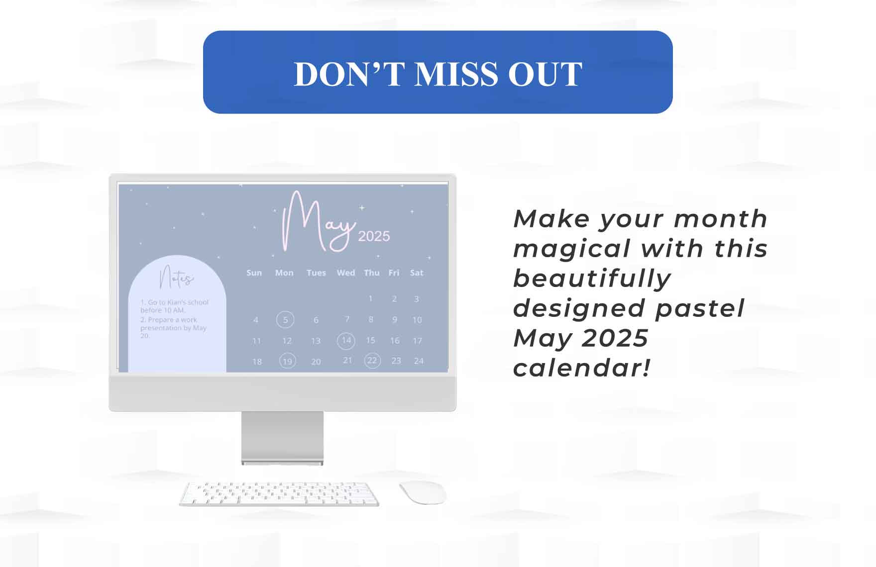 Pretty May 2025 Calendar