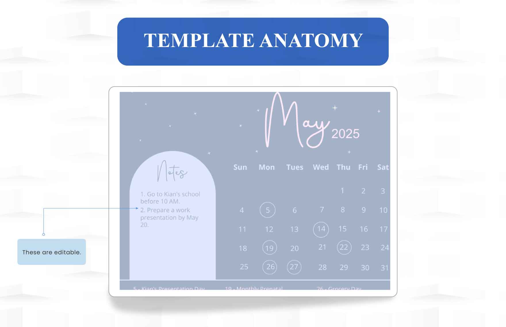 Pretty May 2025 Calendar
