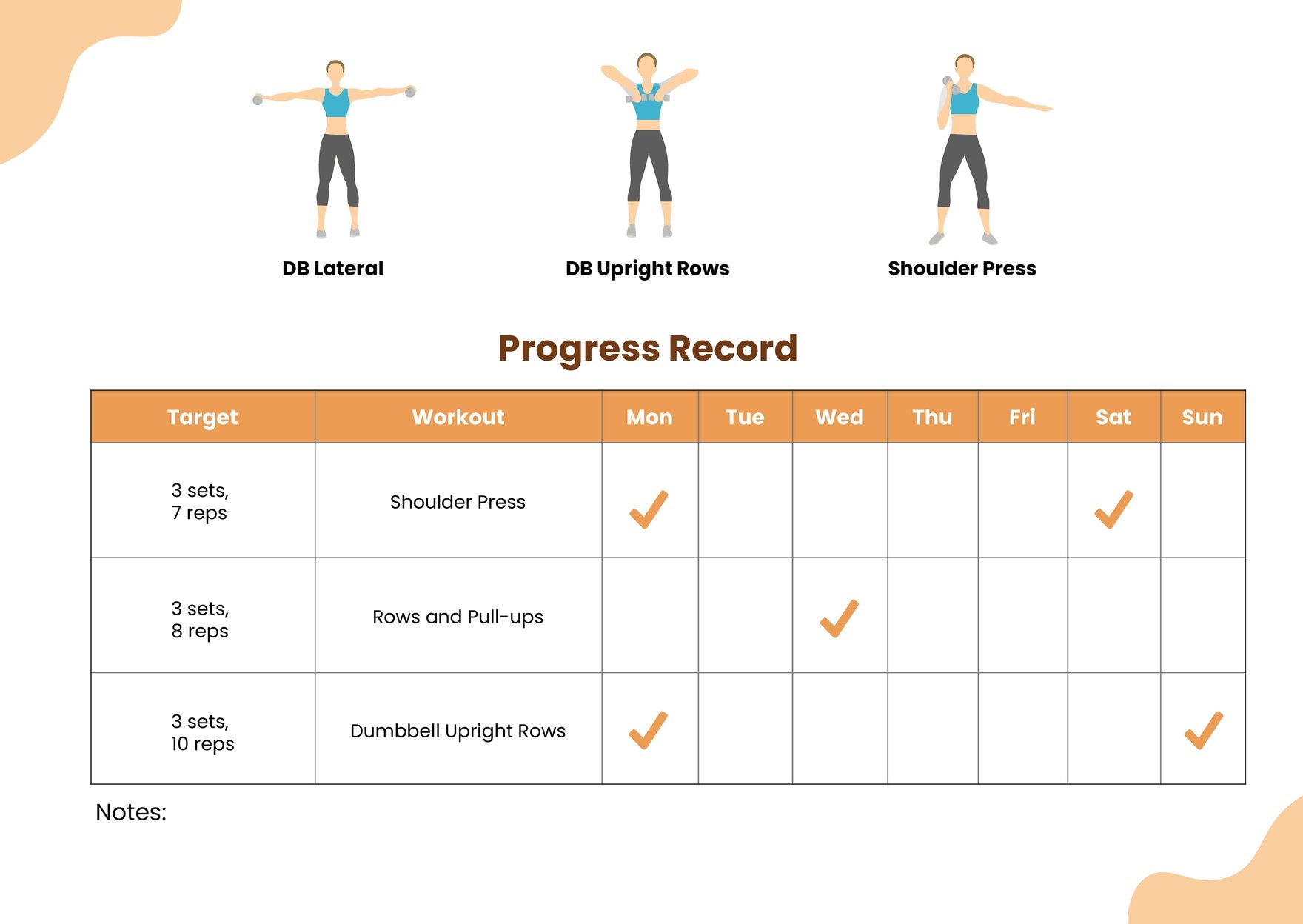 Shoulder Workout Chart in PDF, Illustrator