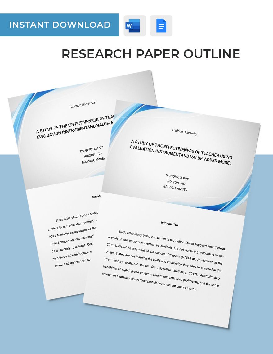 Research Paper Outline Template