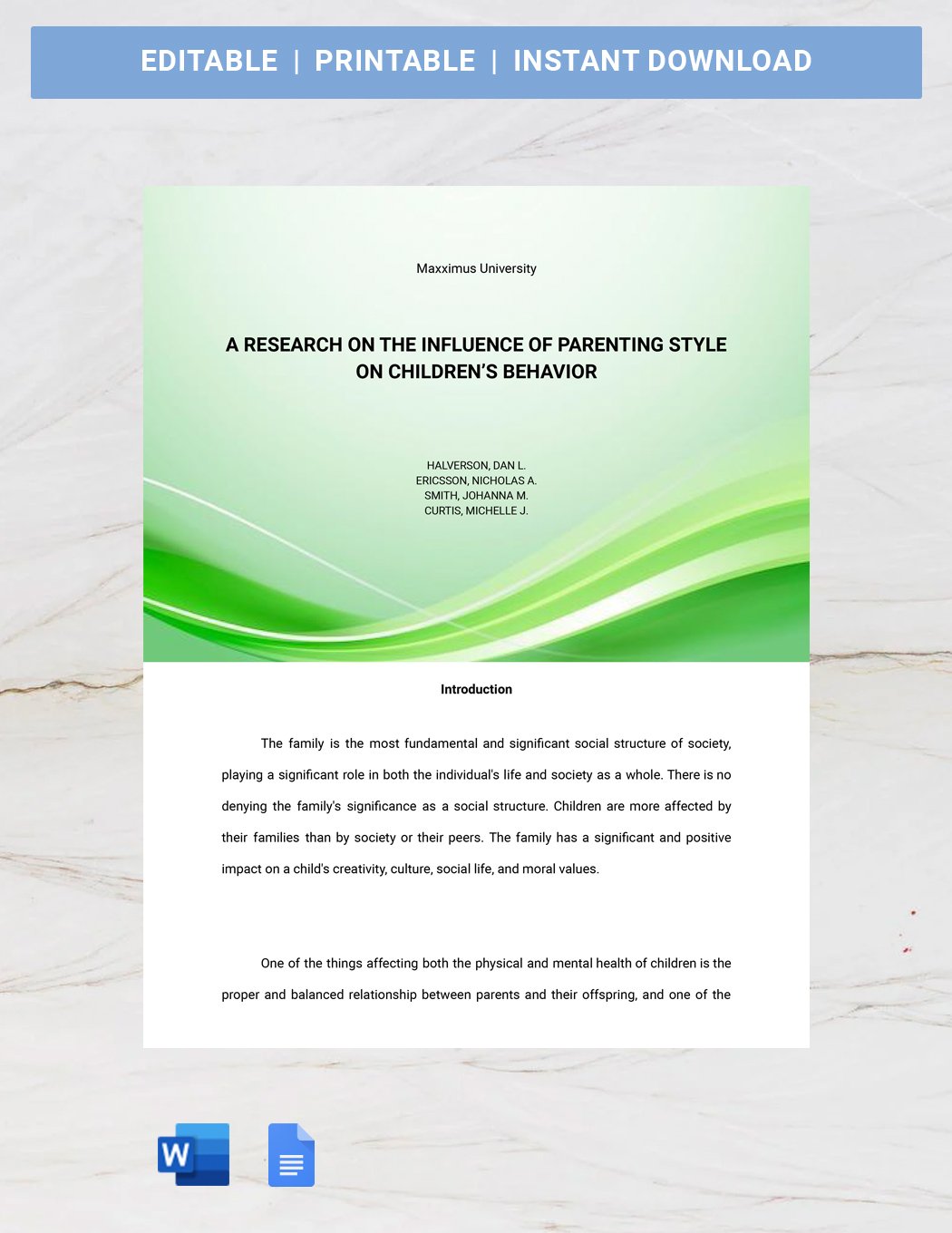 Research Paper Outline Template Google Docs Word Apple Pages