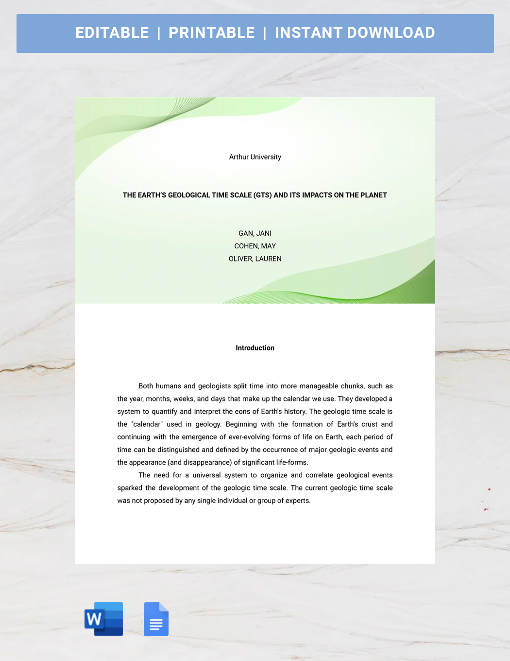 Career Research Paper Template Google Docs Word Template