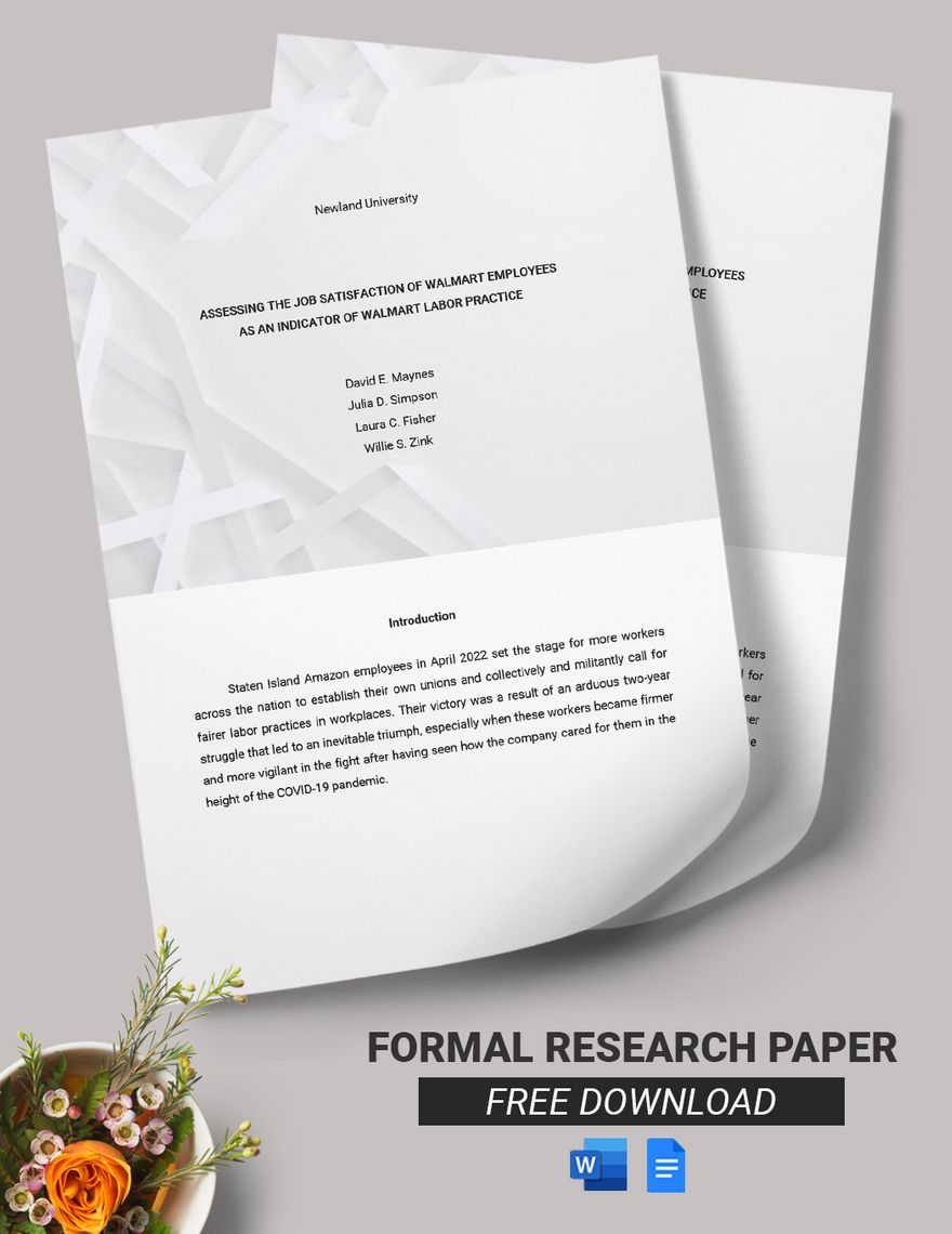 Formal Research Paper Template