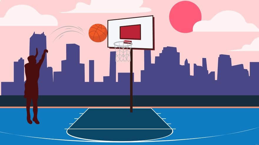 Free Shooting Basketball Background in Illustrator, EPS, SVG, JPG, PNG