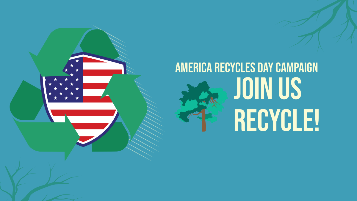 Free America Recycles Day Invitation Background Template