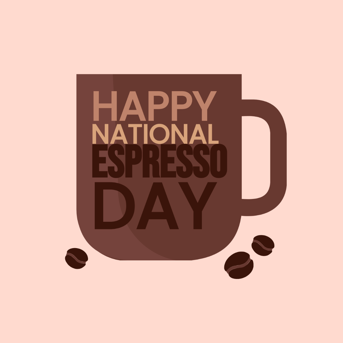 Happy National Espresso Day Illustration Template
