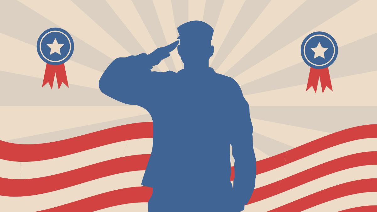 Veterans Day Cartoon Background Template