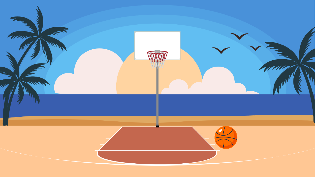 Summer Basketball Background Template