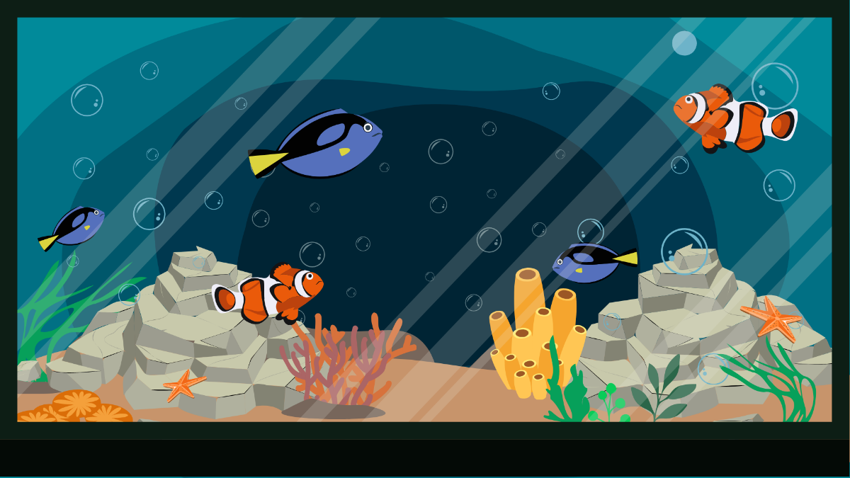 3D Aquarium Background Template