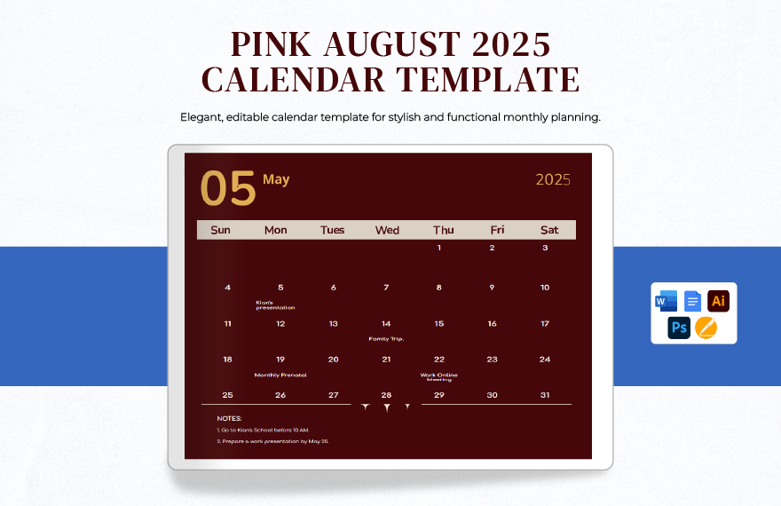 Fancy May 2025 Calendar