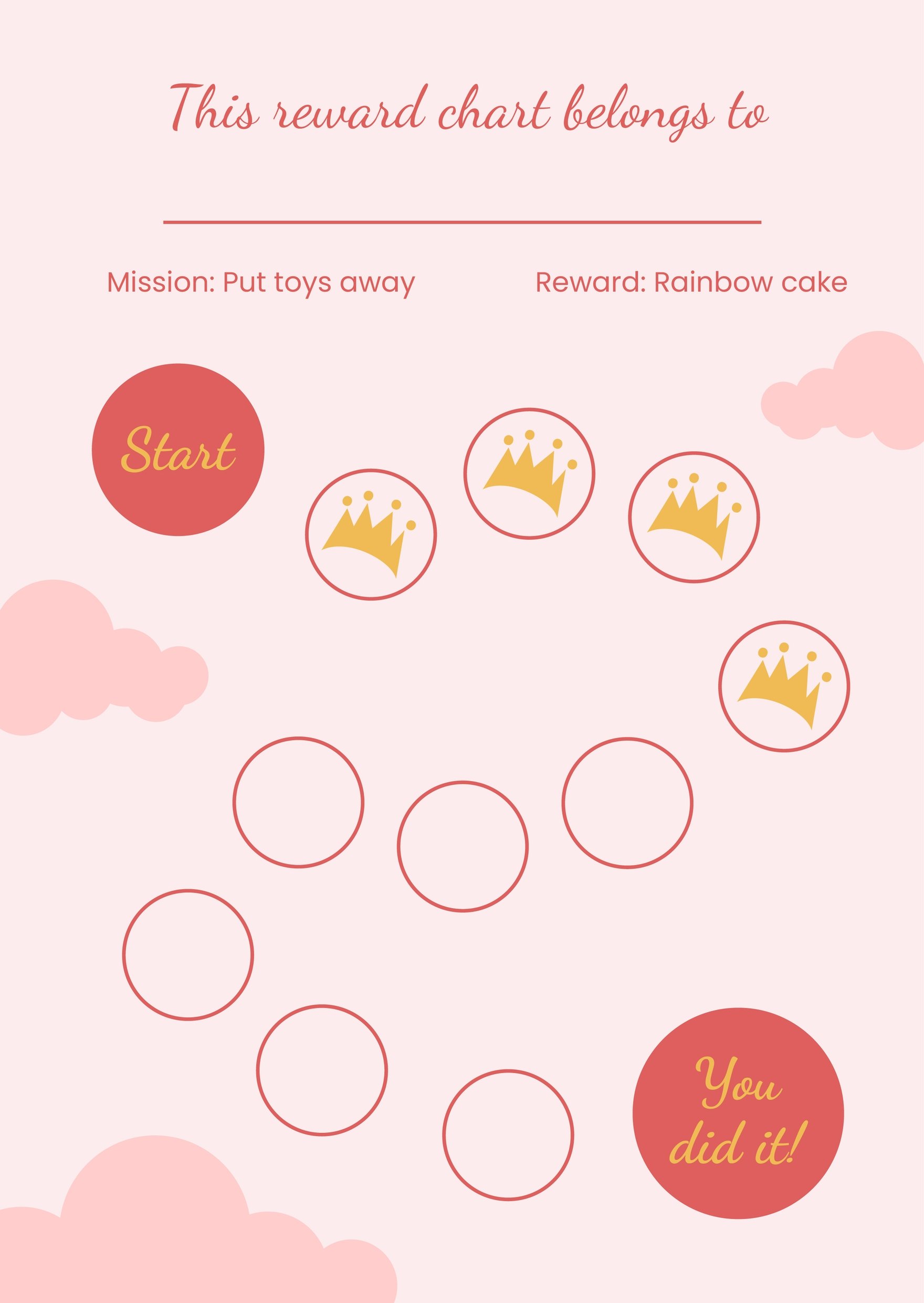 Princess Sticker Reward Chart