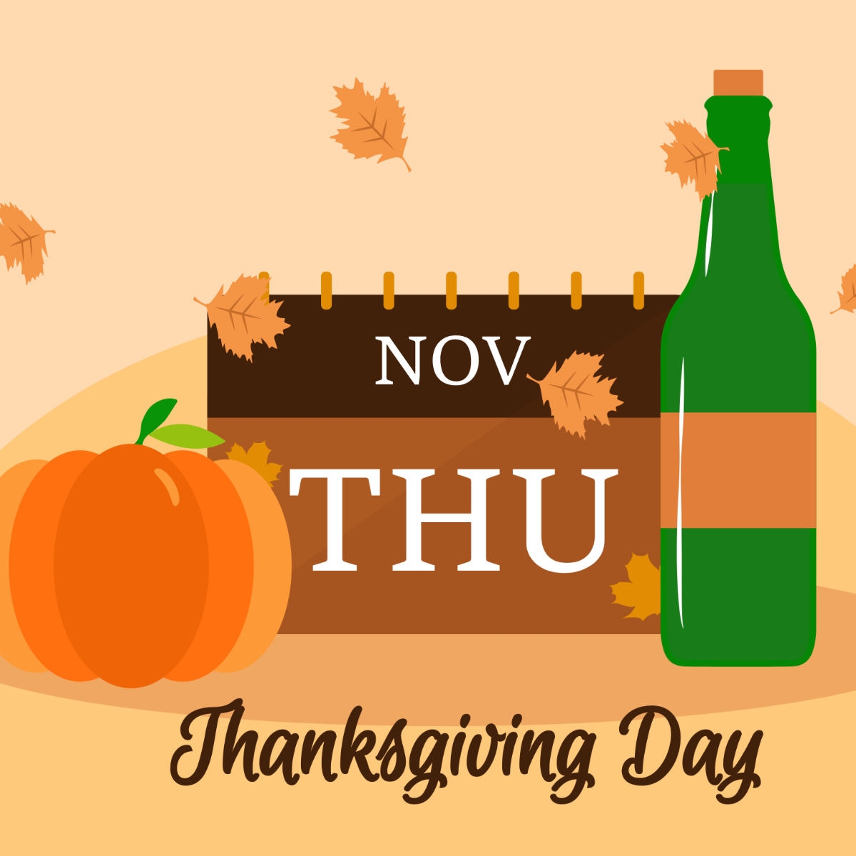 Thanksgiving Day Calendar Vector Template