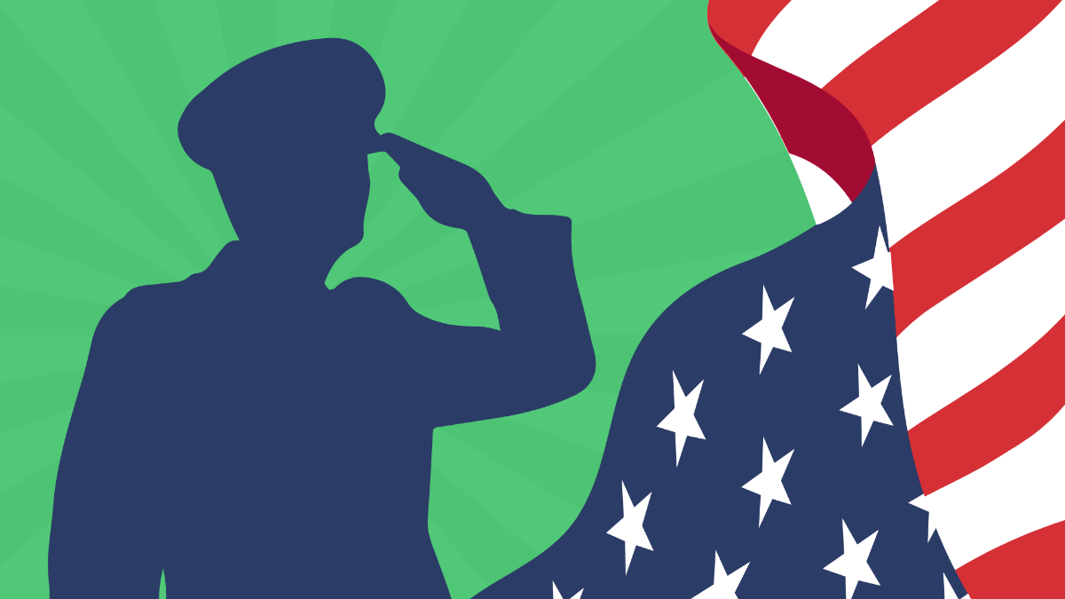 Veterans Day Green Background Template