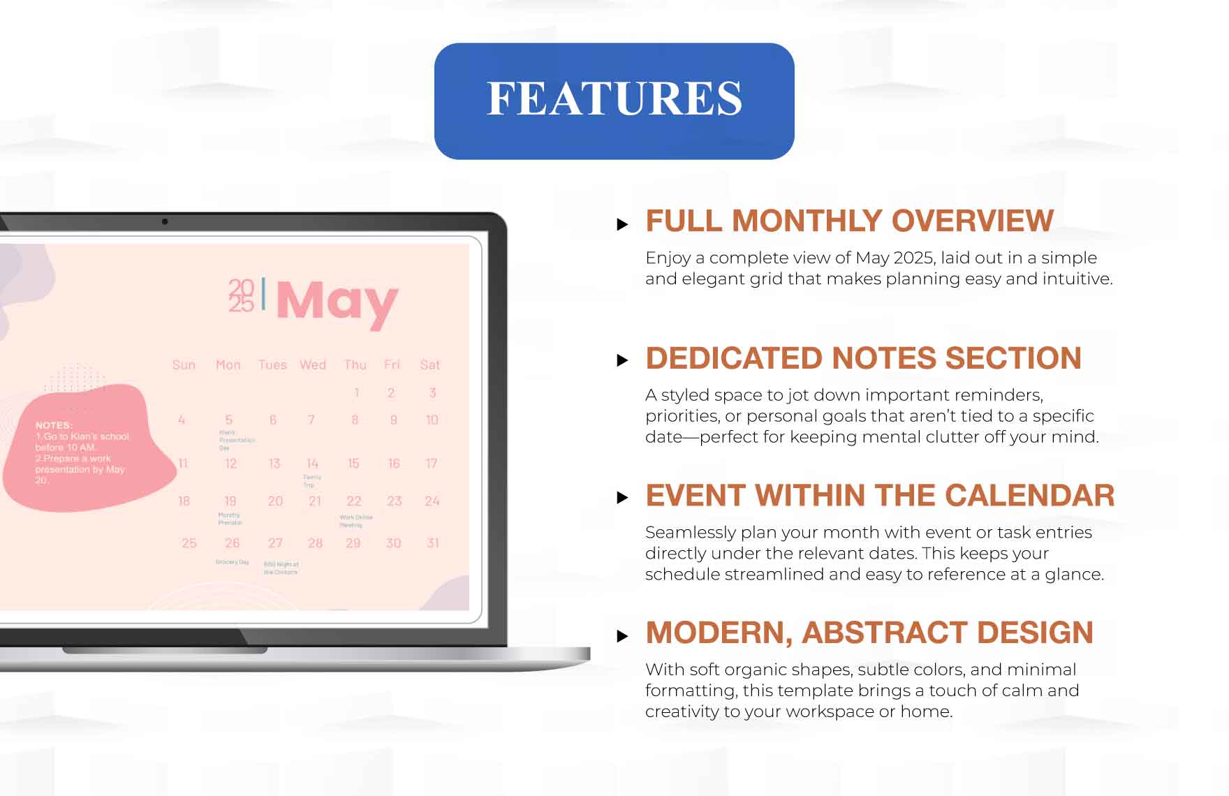 Colorful May 2025 Calendar