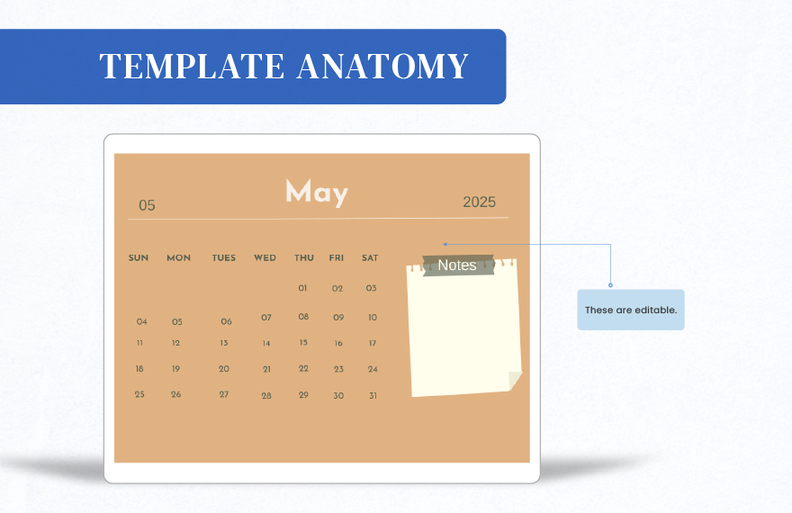 Blank May 2025 Calendar Template