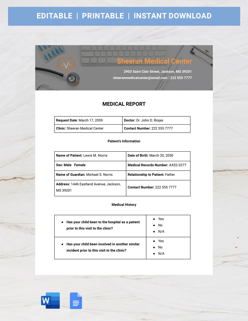 Medical Report Templates Word Format Free Download Template Net   Medical Incident Report Template Cfjjf 