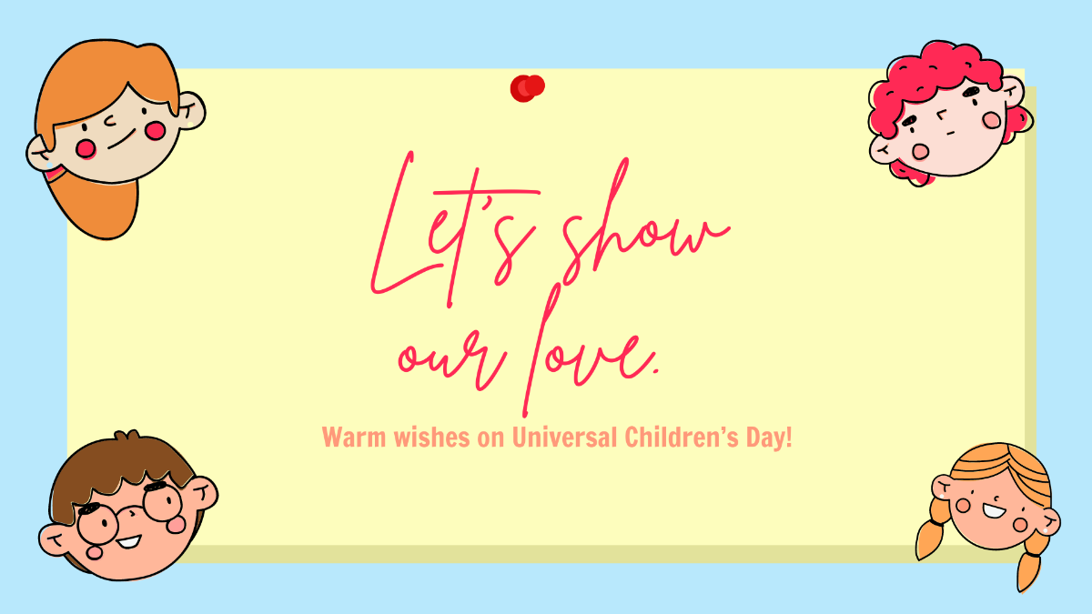 Universal Children’s Day Wishes Background Template