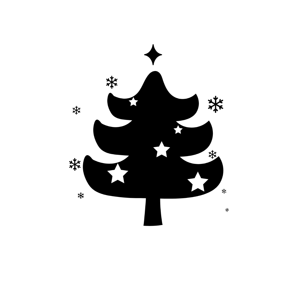 Free Black And White Christmas Clipart