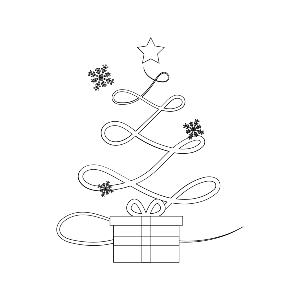Free Happy Christmas Drawing Template