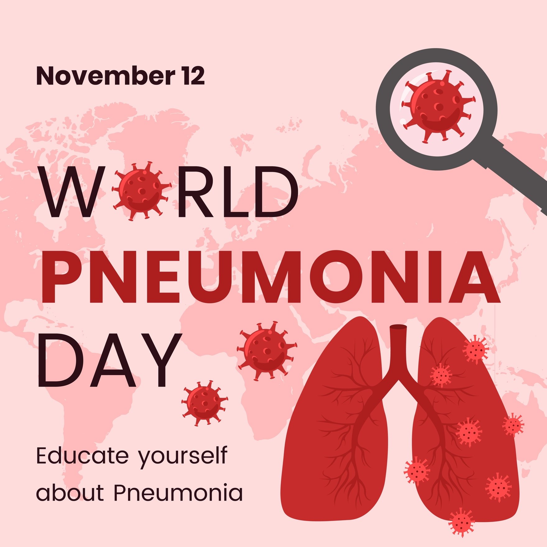 World Pneumonia Day Instagram Post in Illustrator, PSD, EPS, SVG, JPG, PNG