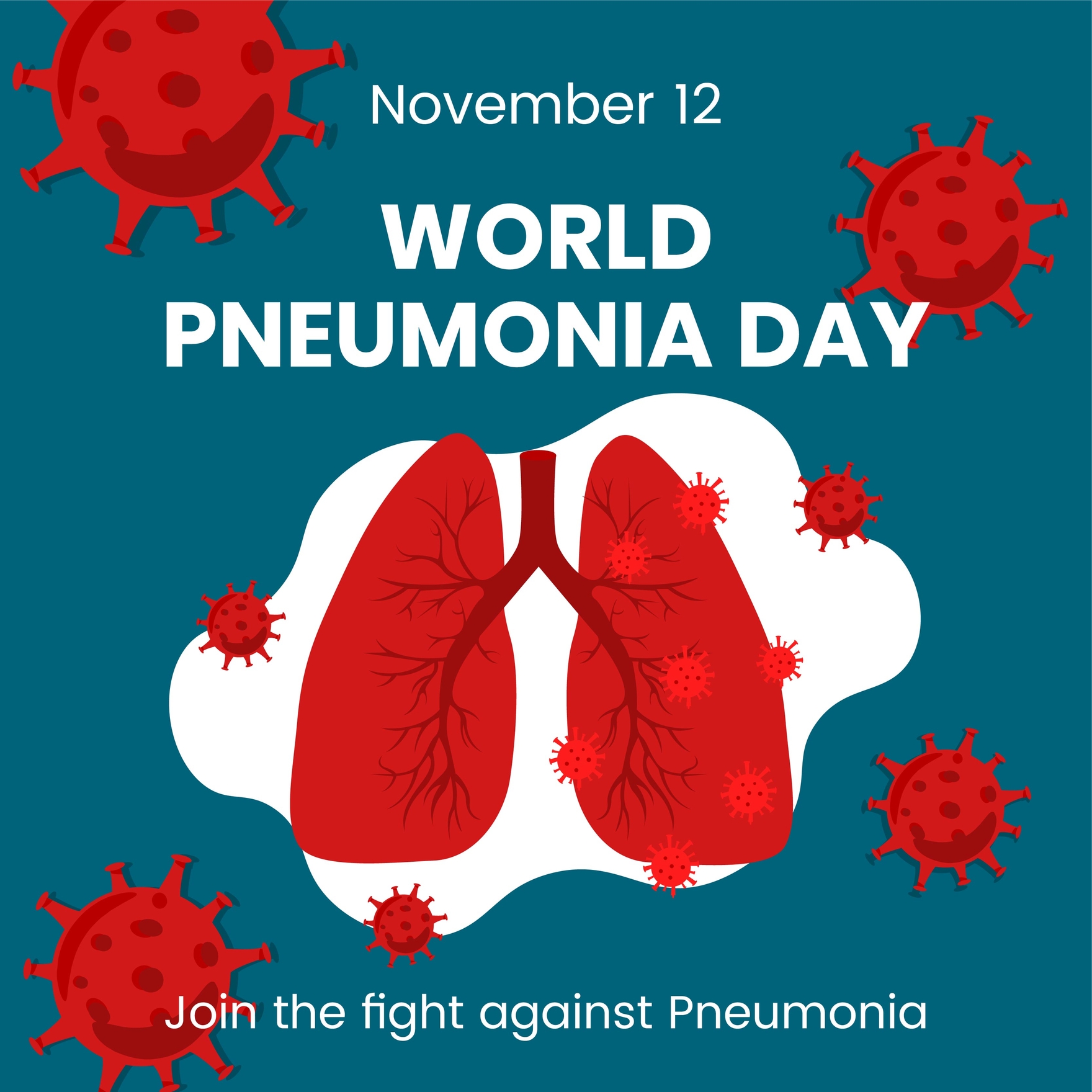 Free World Pneumonia Day WhatsApp Post in Illustrator, PSD, EPS, SVG, JPG, PNG