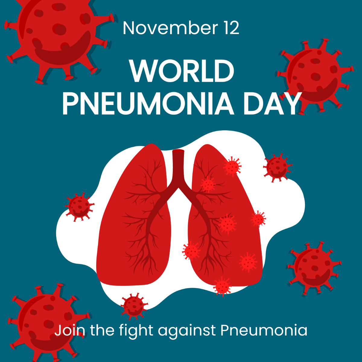 World Pneumonia Day WhatsApp Post Template