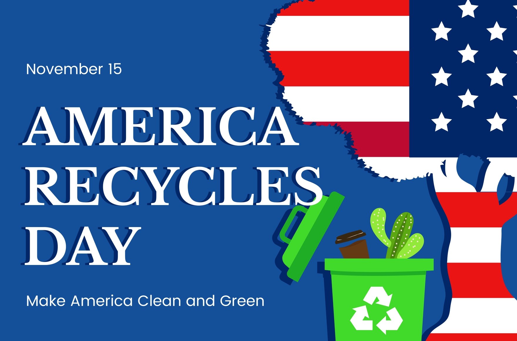 America Recycles Day Banner in Illustrator, PSD, EPS, SVG, JPG, PNG