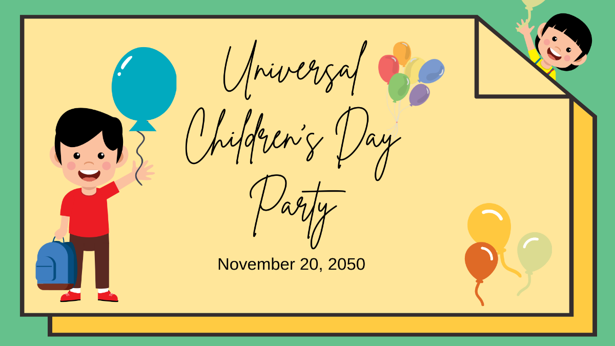 Universal Children’s Day Invitation Background Template