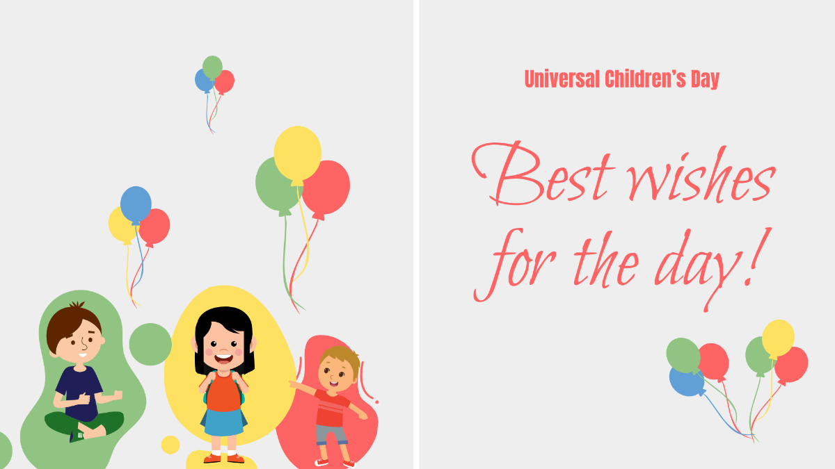 Universal Children’s Day Greeting Card Background Template