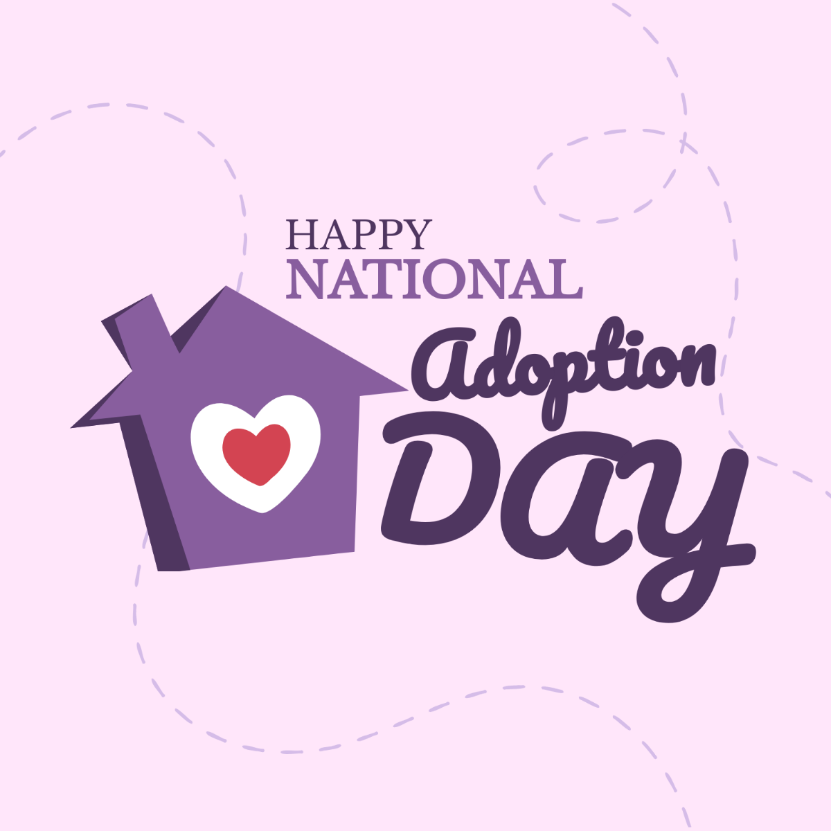 Happy National Adoption Day Illustration Template