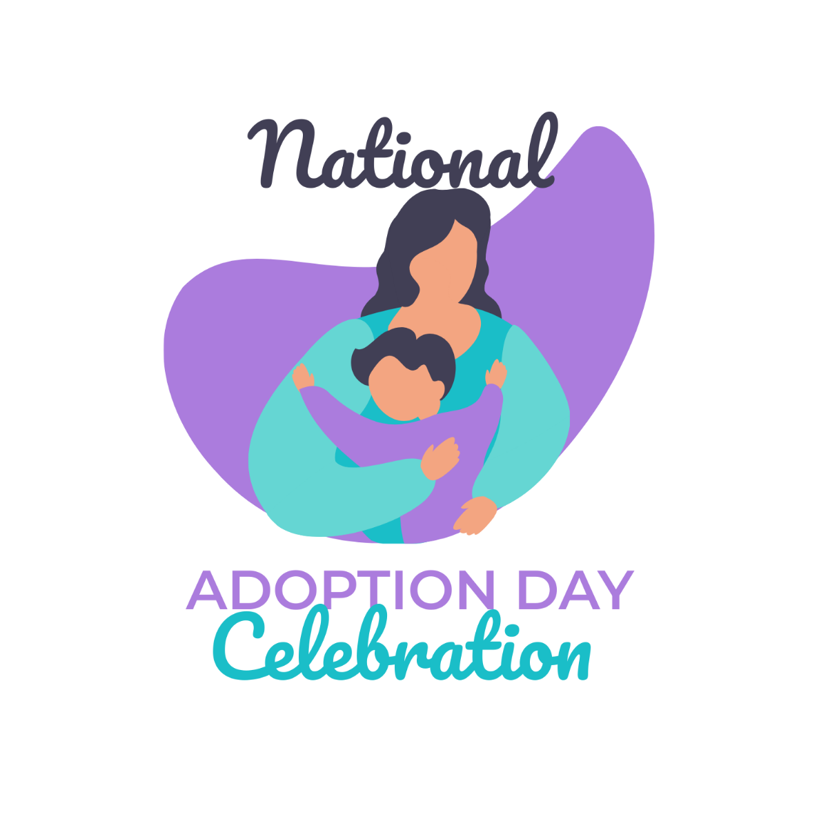 National Adoption Day Celebration Vector Template