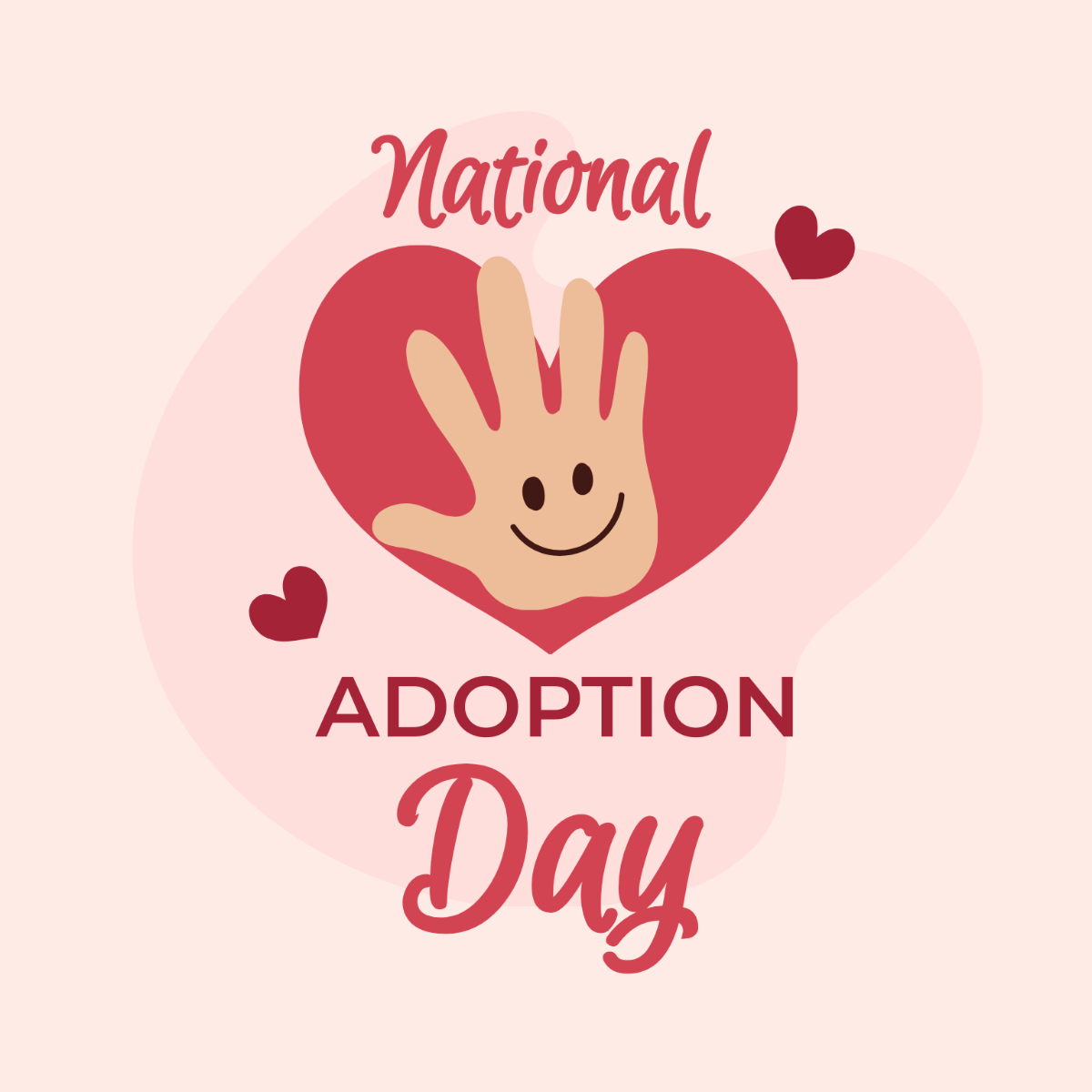 National Adoption Day Cartoon Vector Template