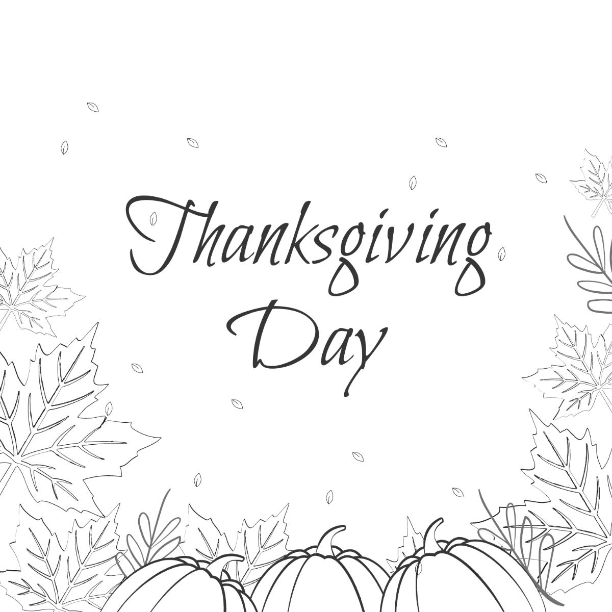 Thanksgiving Day Drawing Template