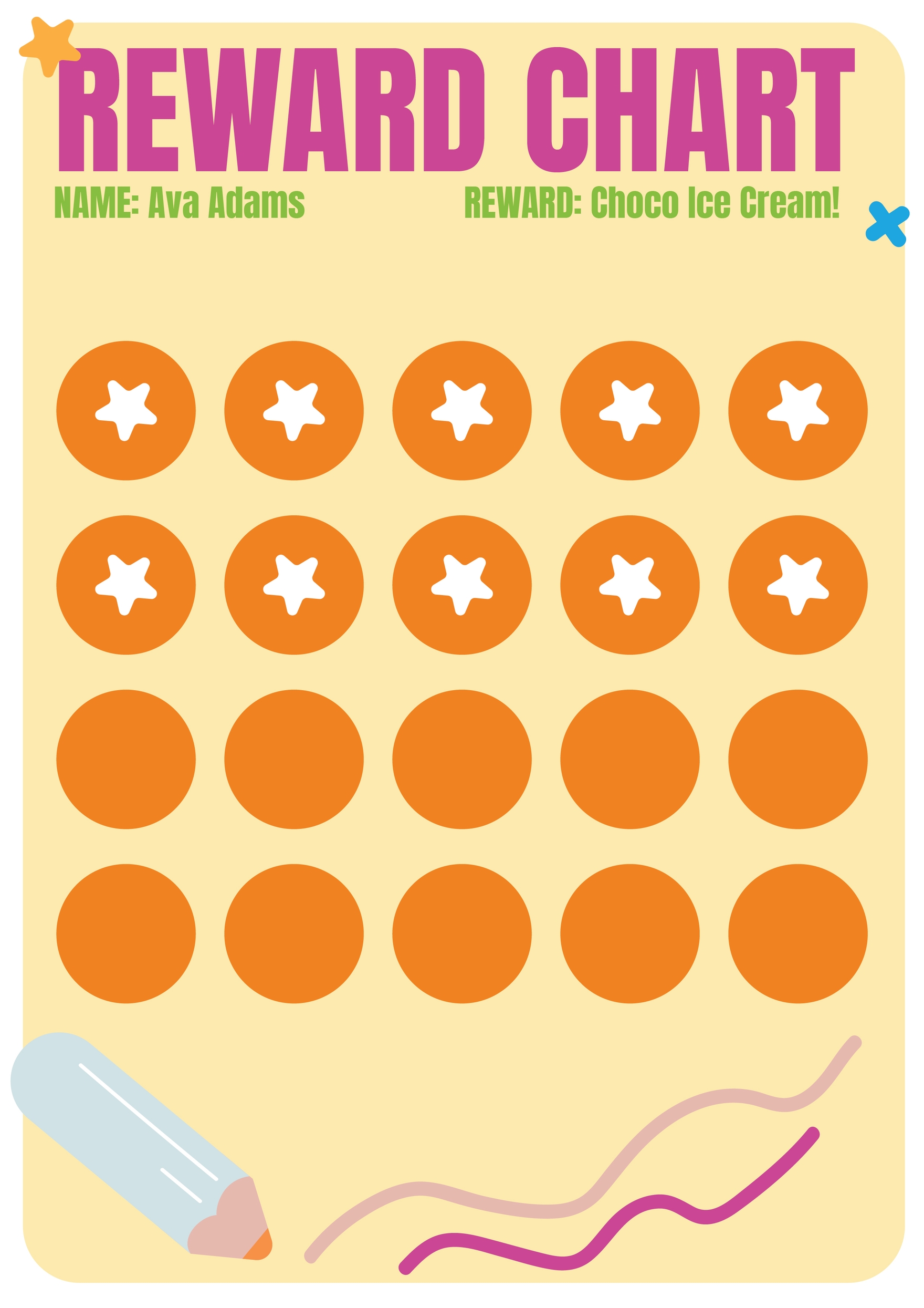 Boho Sticker Chart In Illustrator PDF Download Template