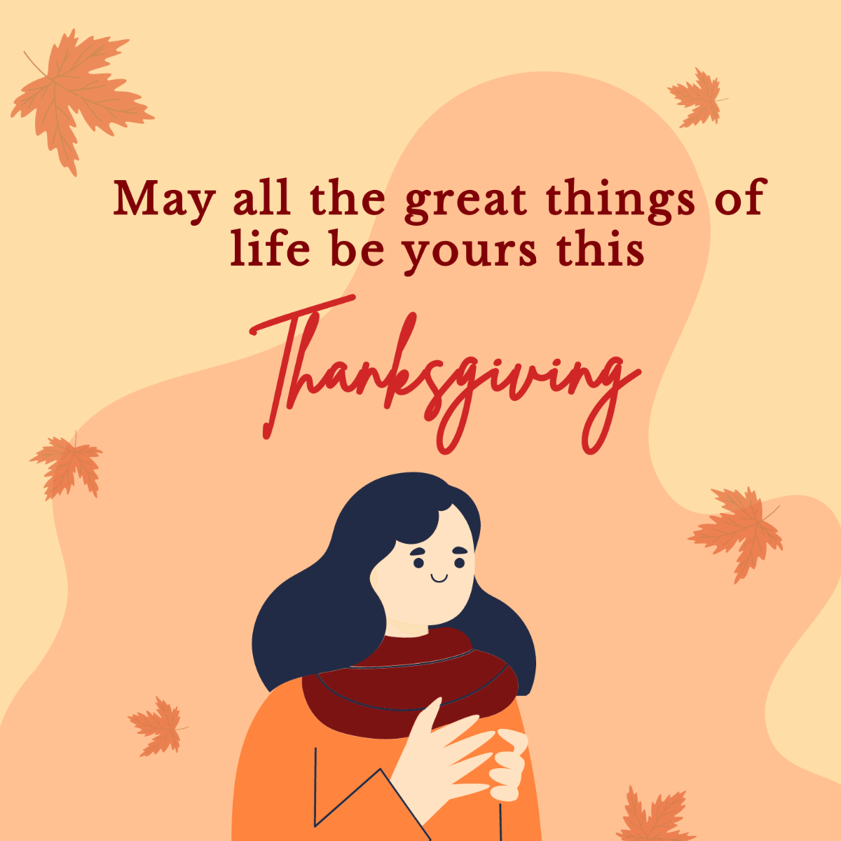 Thanksgiving Day Wishes Vector Template
