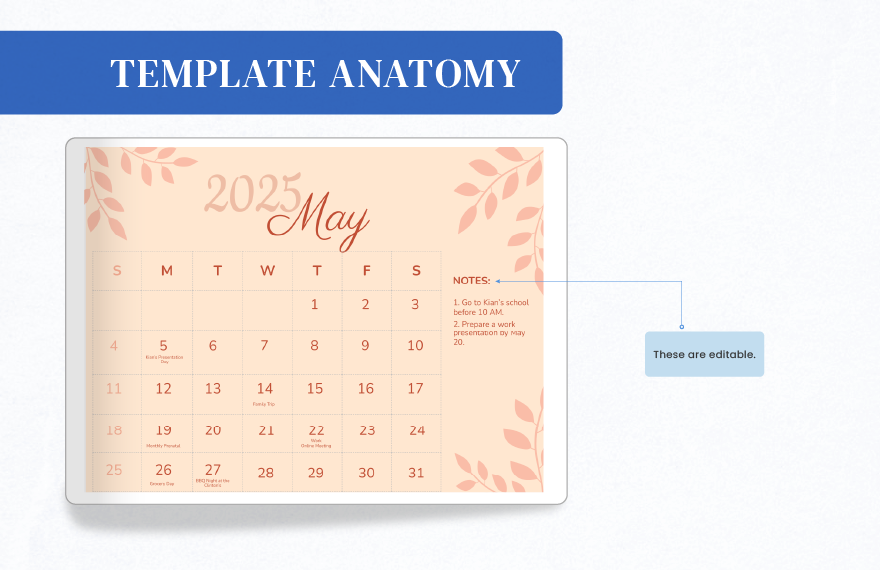 Calligraphy May 2025 Calendar