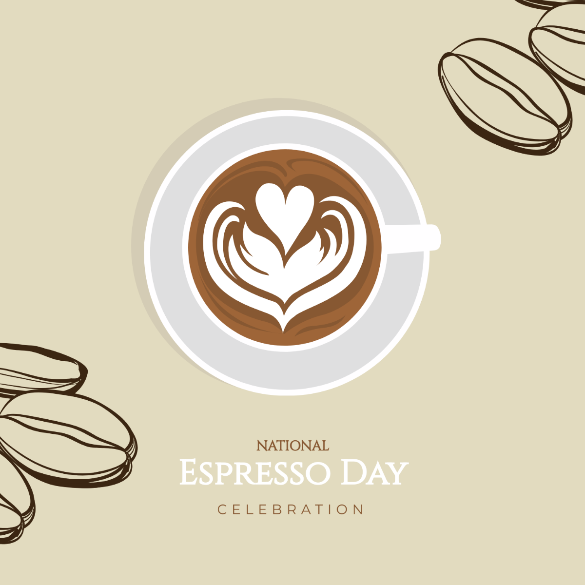 National Espresso Day Celebration Vector Template