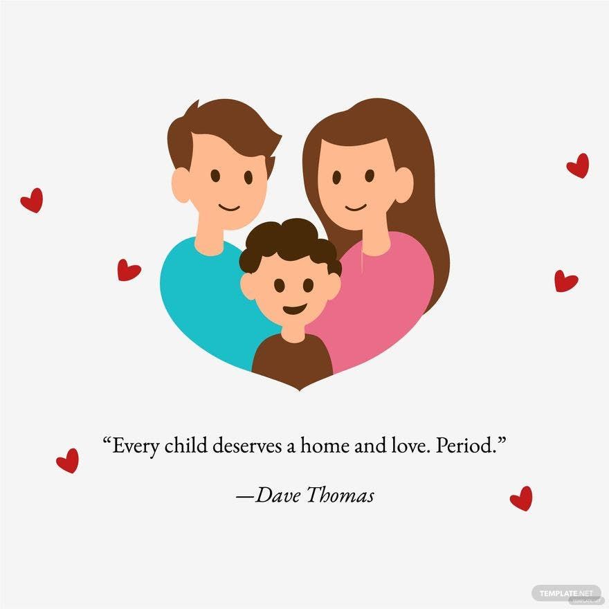 National Adoption Day Quote Vector