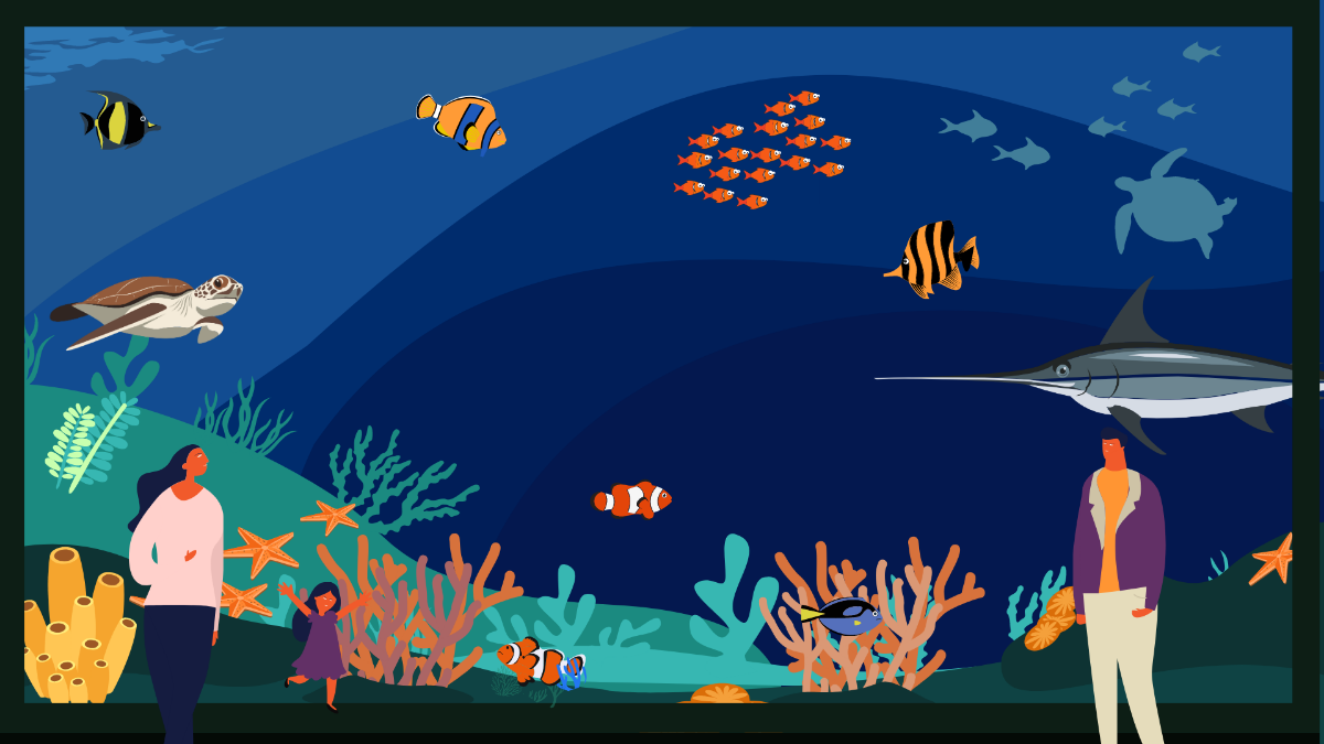 Marina Aquarium Background Template