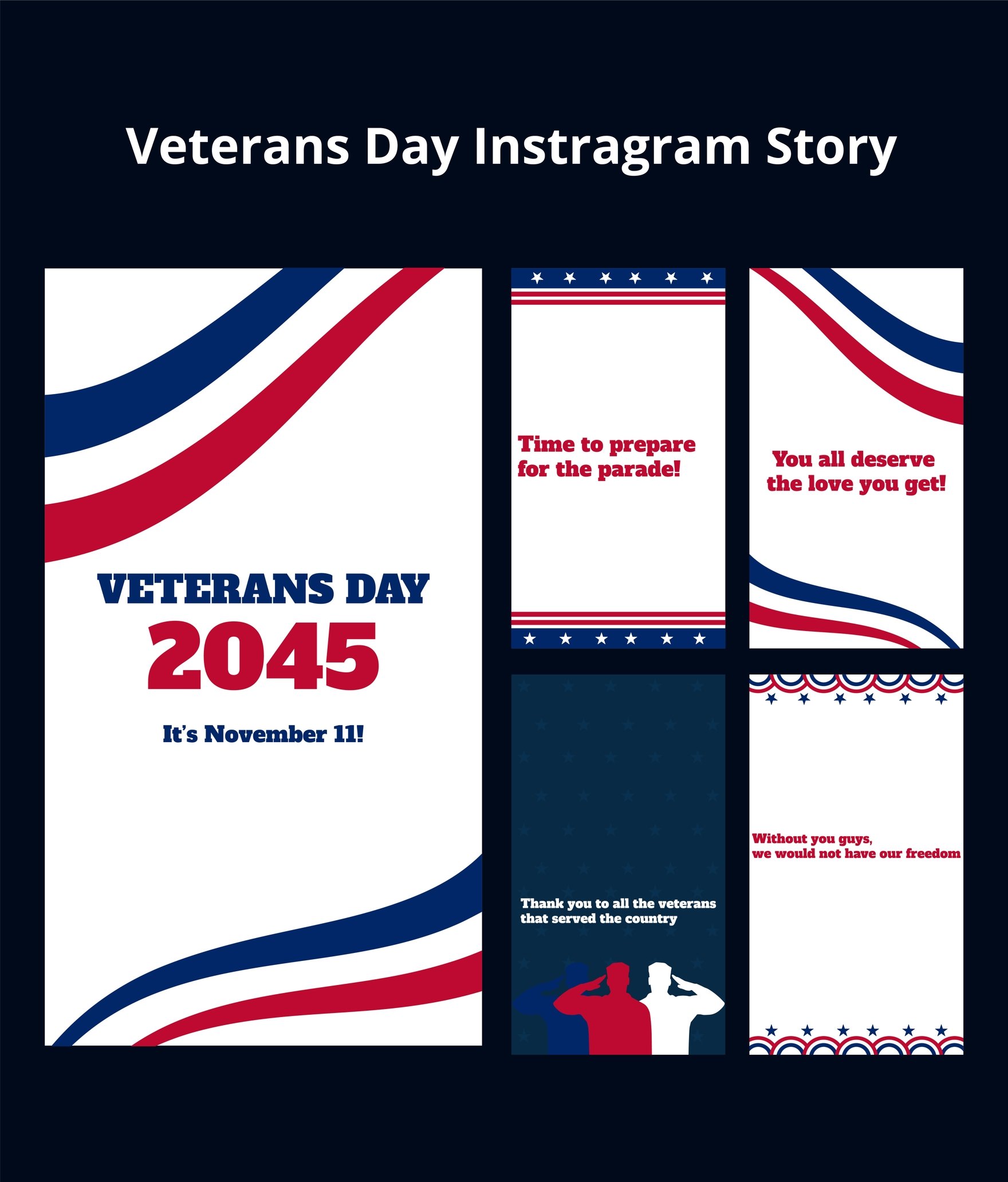 Veterans Day Instragram Story in Illustrator, PSD, EPS, SVG, JPG, PNG