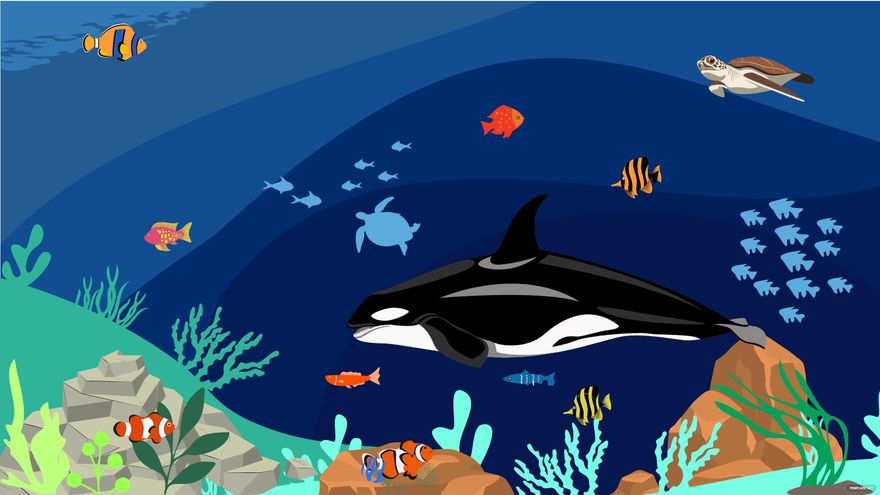 Seaview Aquarium Background in Illustrator, EPS, SVG, JPG, PNG